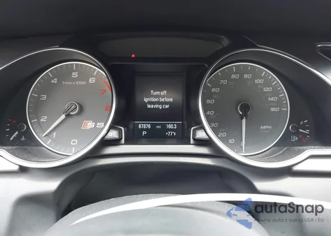 2014 Audi S5 3.0T Premium Plus z USA, uszkodzony, nr VIN WAUVGAFR0EA011768